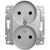 VENA - 5140 47 - Gniazdo podw. 2X2P+Z z przesłoną torów prądowych, bez ramki - ALUMINIUM